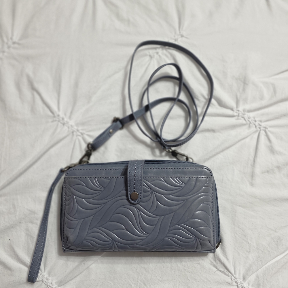 The Sak Embossed Gray Crossbody Bag